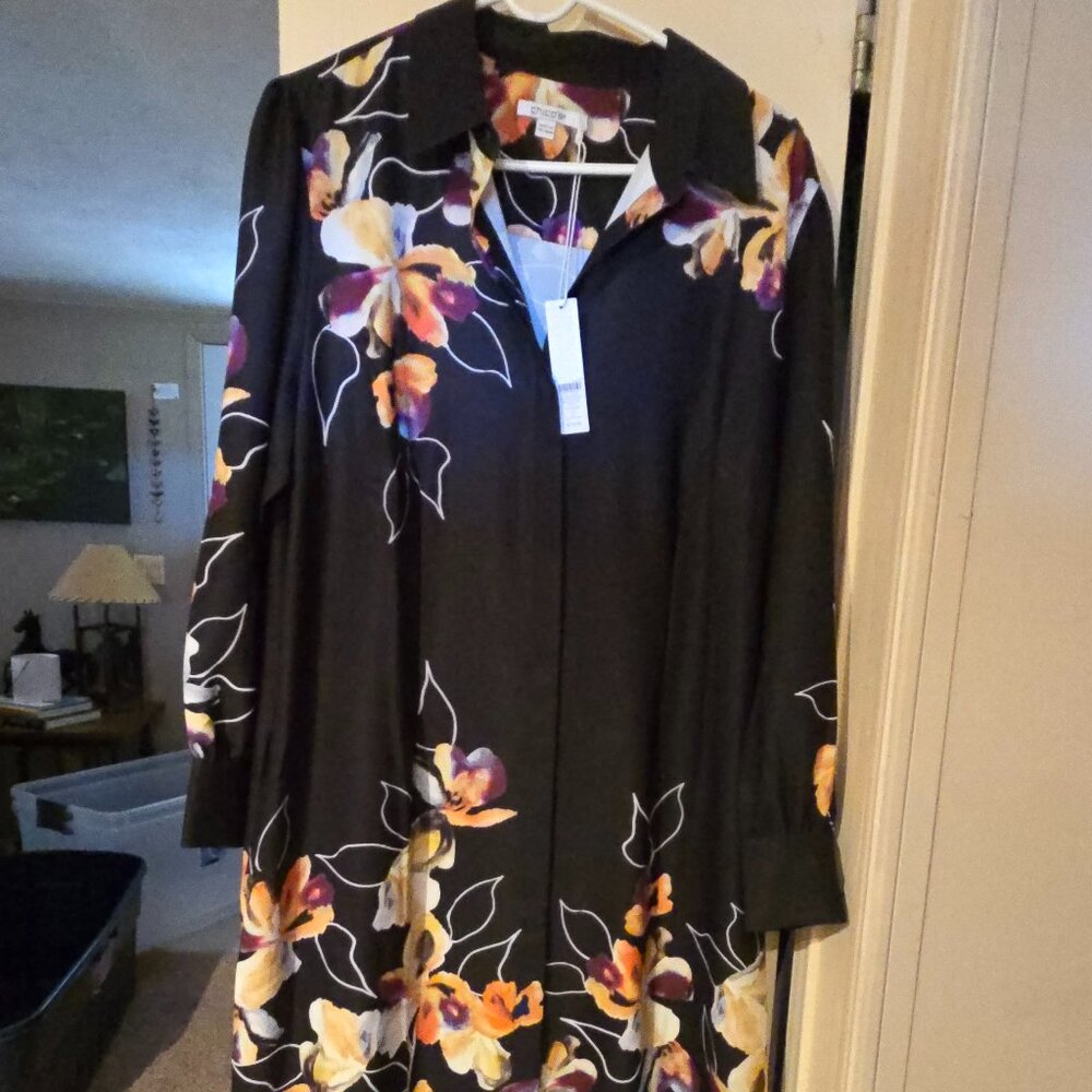 Chicos Black Dress & Amazing Floral Print